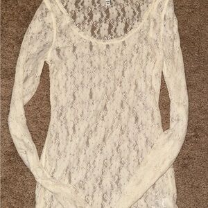 Express Women's Lace Blouse in Cream